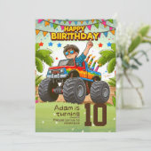 Invitation Anniversaire de enfant : Camion Monster (Debout devant)