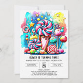 Invitation Anniversaire de enfant Chic Candyland (Devant)
