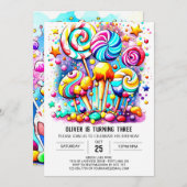 Invitation Anniversaire de enfant Chic Candyland (Devant / Derrière)