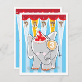 Invitation Anniversaire de enfant - Cirque (Devant / Derrière)