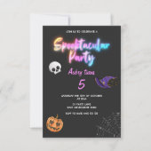 Invitation Anniversaire de enfant coloré Spooktacular Hallowe (Devant)