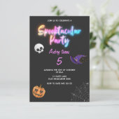 Invitation Anniversaire de enfant coloré Spooktacular Hallowe (Debout devant)