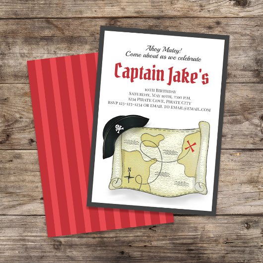 Invitation Anniversaire de enfant Cool du parti Pirate Modèle