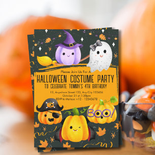 Invitation Anniversaire de enfant costume d'Halloween sympa