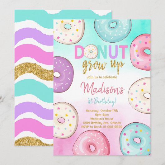 Invitation Anniversaire de enfant Croissance des d (Devant / Derrière)