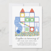 Invitation Anniversaire de enfant d'aire de jeu intérieure (Devant)