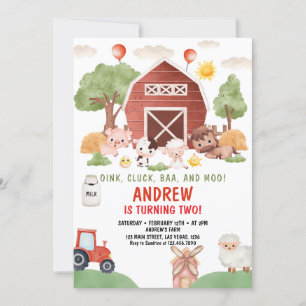 Invitation Anniversaire de enfant d'animaux de ferme