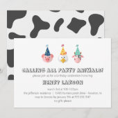 Invitation Anniversaire de enfant d'animaux de ferme à l'Invi (Devant / Derrière)