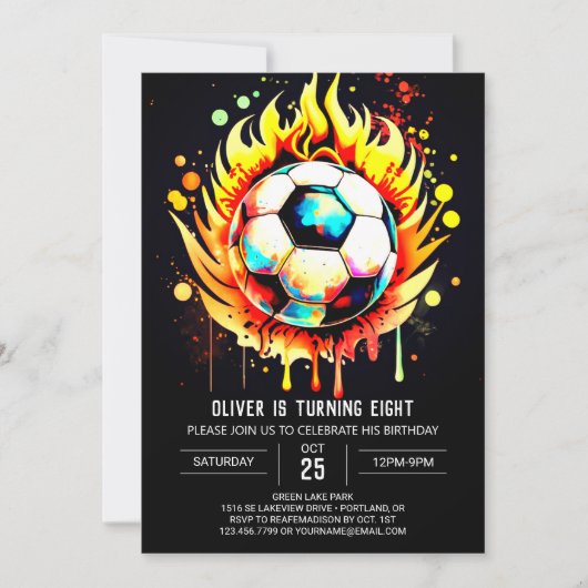 Invitation Anniversaire de enfant d'aquarelle Ball (Devant)
