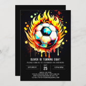 Invitation Anniversaire de enfant d'aquarelle Ball (Devant / Derrière)