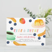 Invitation Anniversaire de enfant d'aquarelle Brunch Pancake  (Debout devant)