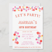 Invitation Anniversaire de enfant d'aquarelle colorée moderne (Devant)