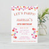 Invitation Anniversaire de enfant d'aquarelle colorée moderne (Debout devant)