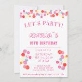 Invitation Anniversaire de enfant d'aquarelle colorée moderne (Devant)