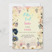 Invitation Anniversaire de enfant d'aquarelle de jardin de fé (Devant)