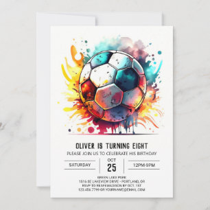 Invitation Anniversaire de enfant d'aquarelle de sport Whimsi