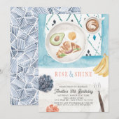 Invitation Anniversaire de enfant d'aquarelle PJ Rise & Shine (Devant / Derrière)