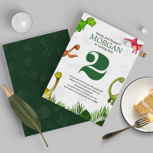 Invitation Anniversaire de enfant d'aventure Dinosaur Jungle