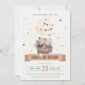 Invitation Anniversaire de enfant de ballon à air chaud en Te (Devant)