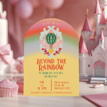 Anniversaire de enfant de ballon à air chaud Rainb