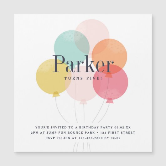 Invitation anniversaire de enfant de ballon modern (Devant)