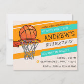 Invitation Anniversaire de enfant de basket-ball sportif Oran (Devant)