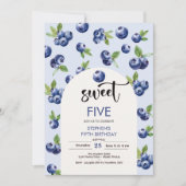 Invitation Anniversaire de enfant de bleuets doux (Devant)