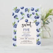 Invitation Anniversaire de enfant de bleuets doux (Debout devant)