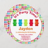 Invitation Anniversaire de enfant de bonbons à l'o (Devant / Derrière)