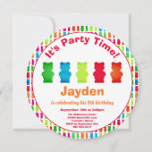 Invitation Anniversaire de enfant de bonbons à l'o (Devant)