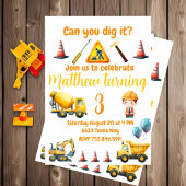 Invitation anniversaire de enfant de camion de con