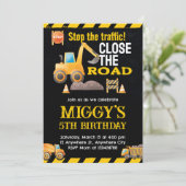 Invitation Anniversaire de enfant de camion de construction (Debout devant)