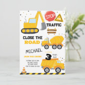 Invitation Anniversaire de enfant de camion de construction (Debout devant)