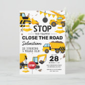 Invitation Anniversaire de enfant de camion de construction (Debout devant)