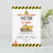 Invitation Anniversaire de enfant de camion de construction (Debout devant)
