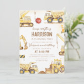 Invitation Anniversaire de enfant de camion de vidange de con (Debout devant)