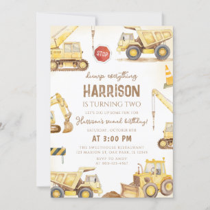 Invitation Anniversaire de enfant de camion de vidange de con