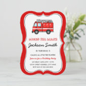 Invitation Anniversaire de enfant de camion d'ince (Debout devant)