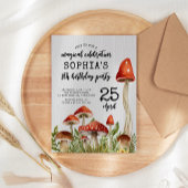 Invitation Anniversaire de enfant de champignons de bois ench