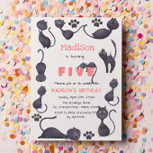 Invitation Anniversaire de enfant de chat noir