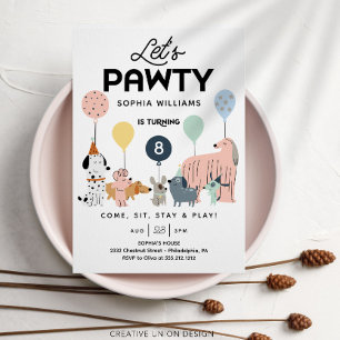 Invitation Anniversaire de enfant de chien de Pawty Birthday