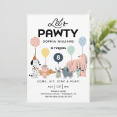 Invitation Anniversaire de enfant de chien de Pawty Birthday (Debout devant)