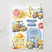 Invitation Anniversaire de enfant de construction (Devant)