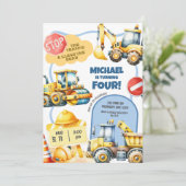 Invitation Anniversaire de enfant de construction (Debout devant)