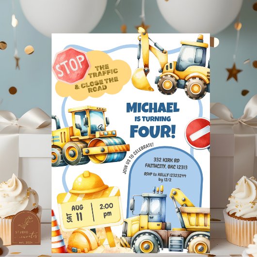 Invitation Anniversaire de enfant de construction