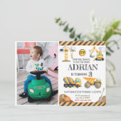 Invitation Anniversaire de enfant de construction de couleur (Debout devant)