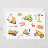 Invitation Anniversaire de enfant de construction de couleur (Dos)