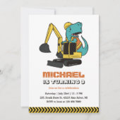 Invitation Anniversaire de enfant de construction de l'excava (Devant)