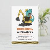 Invitation Anniversaire de enfant de construction de l'excava (Debout devant)