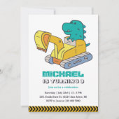 Invitation Anniversaire de enfant de construction de l'excava (Devant)